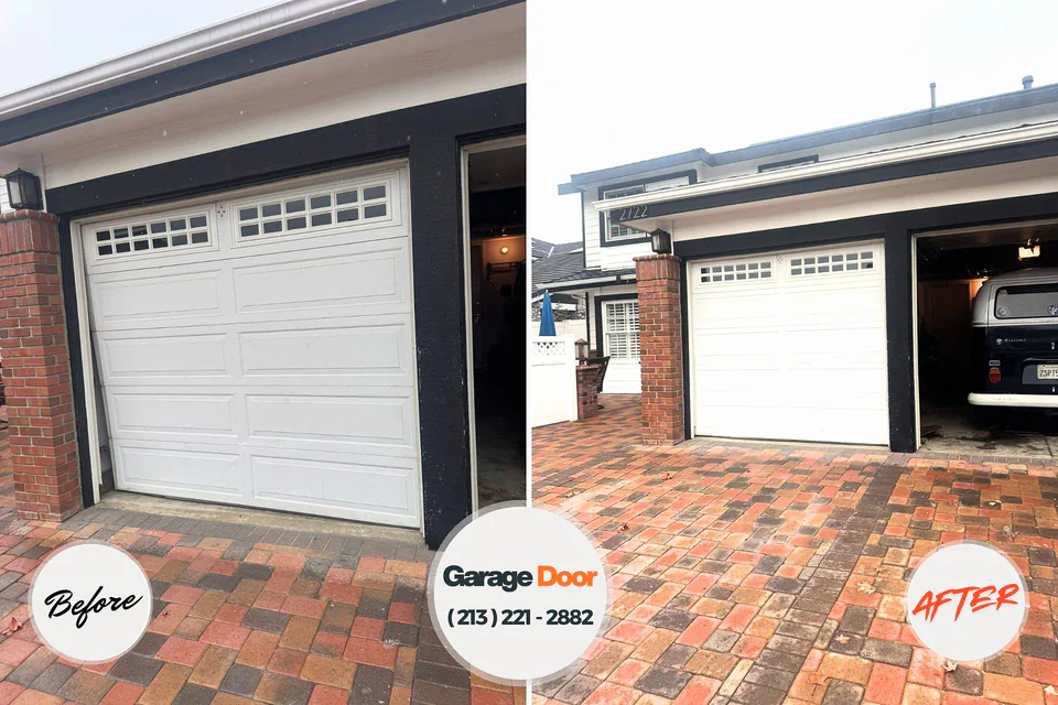 Before and after: garage door repair Silver Ridge, NJ